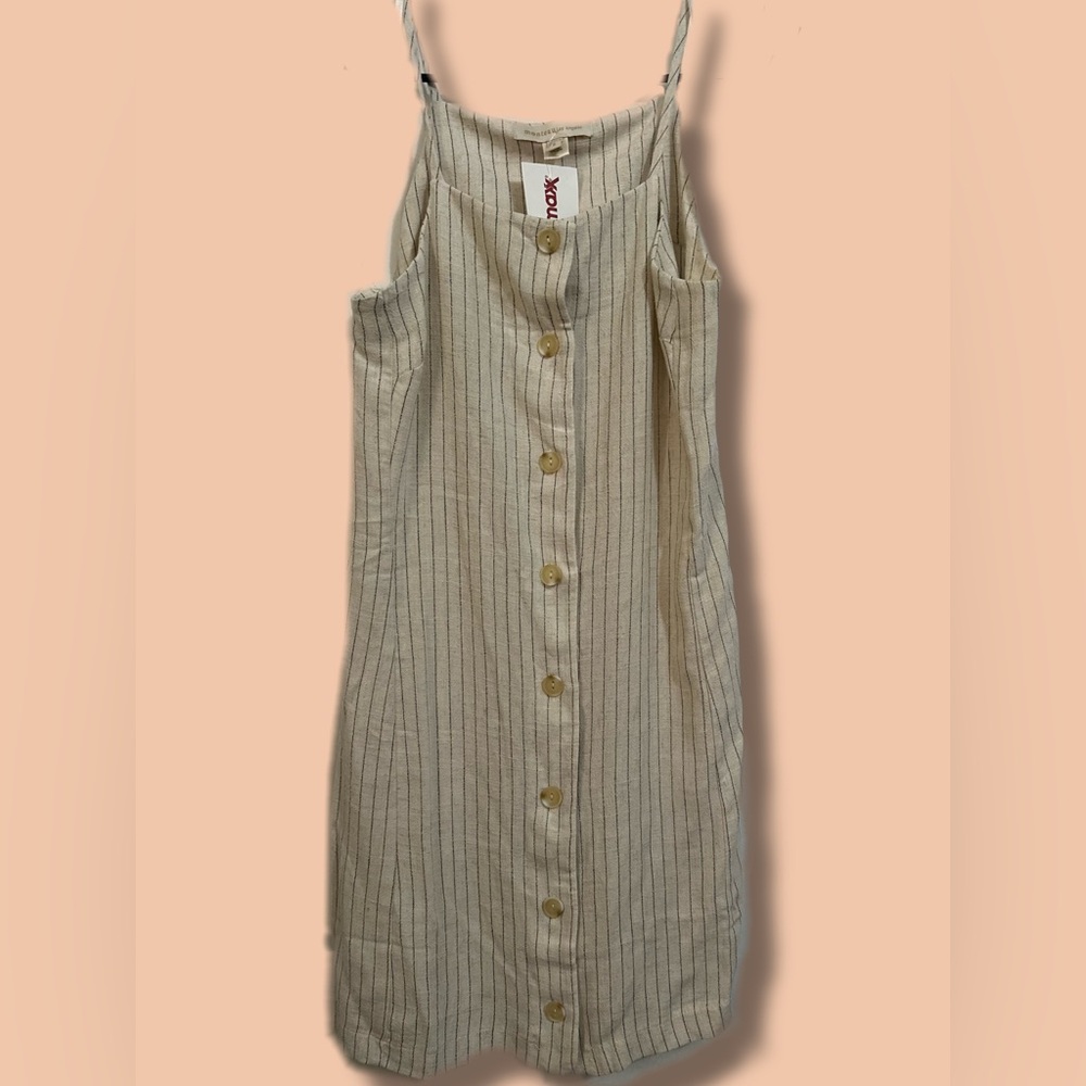 Striped Button-Down Sleeveless Dress